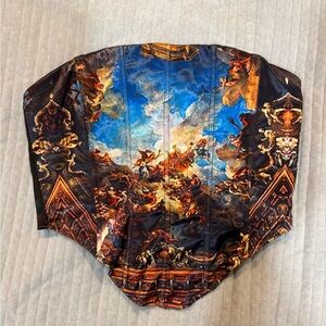 AKIRA Black Corset with Artistic Renaissance Print